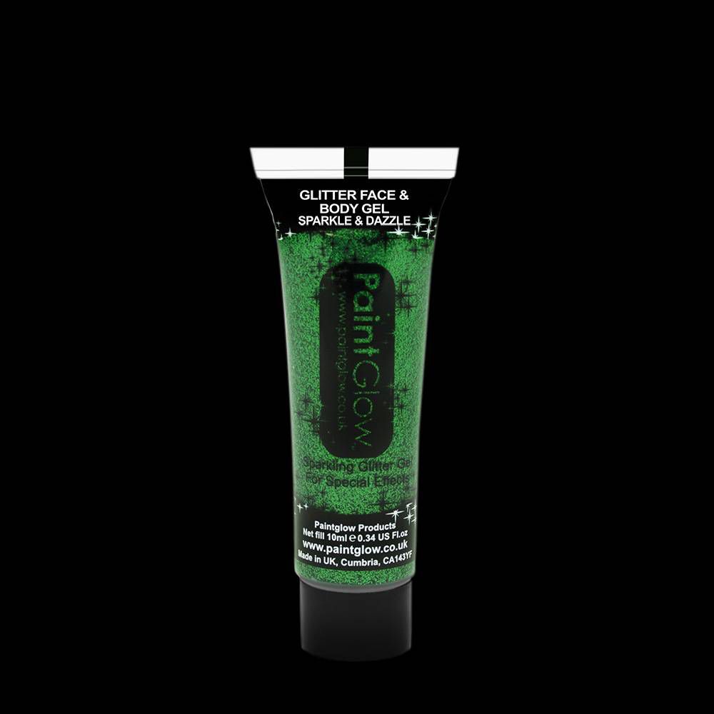 Glitter face & body gel 10ml groen