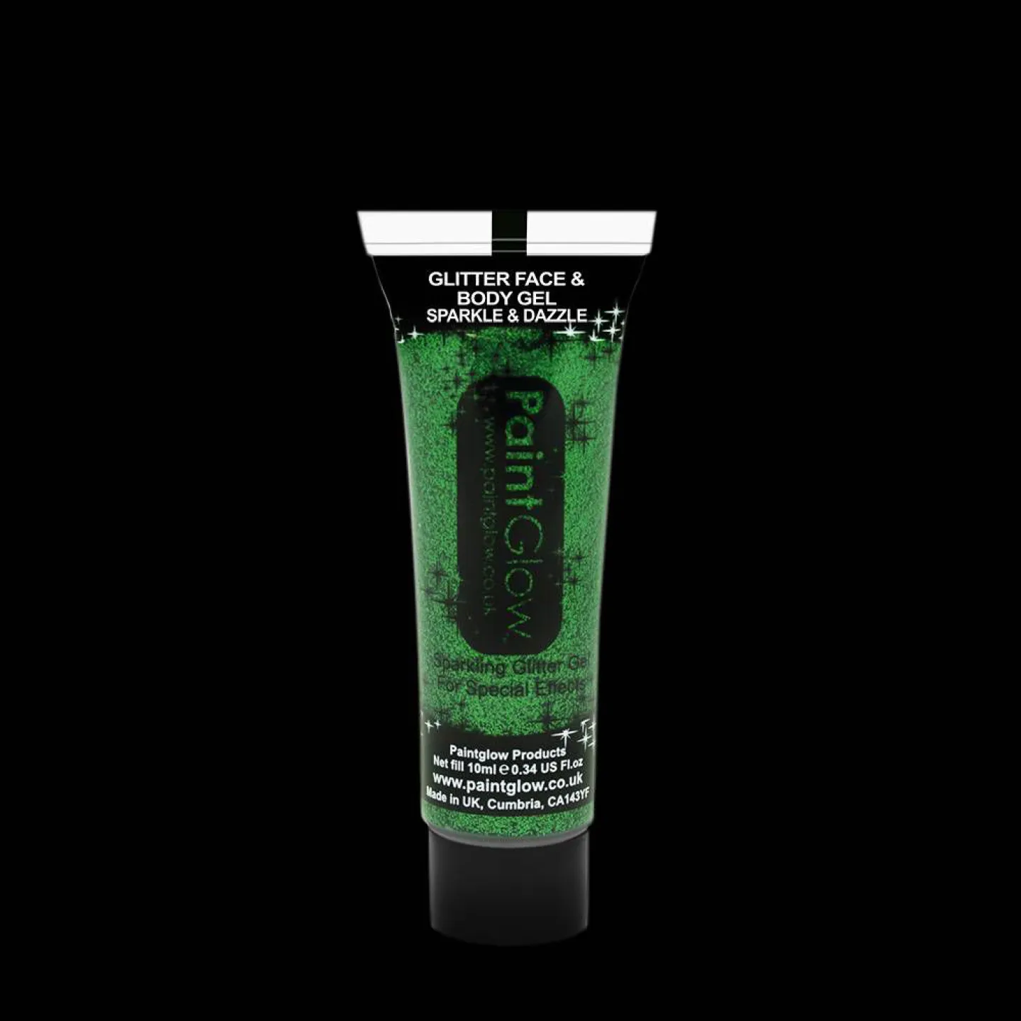 Glitter face & body gel 10ml groen.