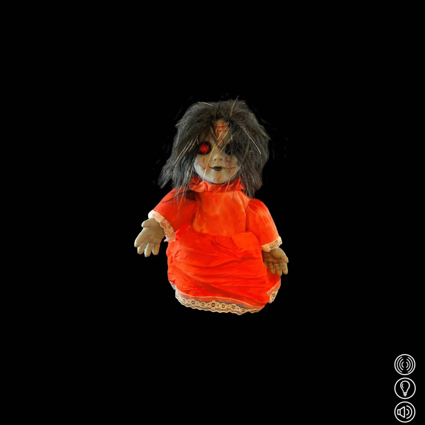 Lopende horror pop jurk rood 15cm.
