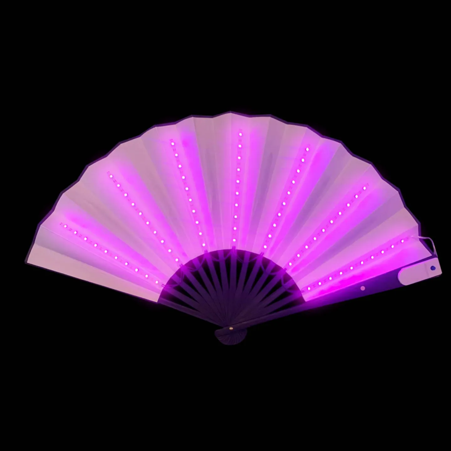 Lichtgevende LED waaier XXL Roze.