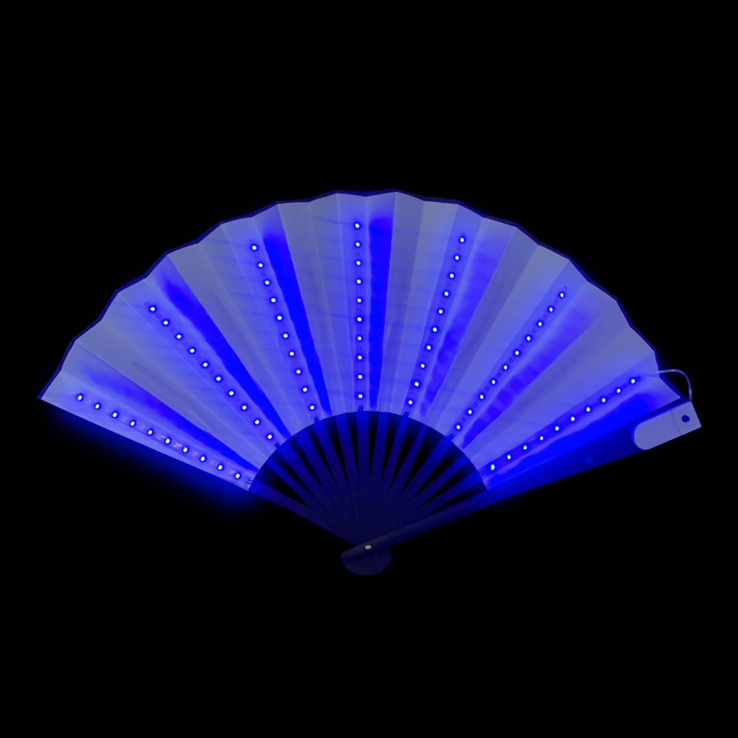 Lichtgevende LED waaier XXL Blauw