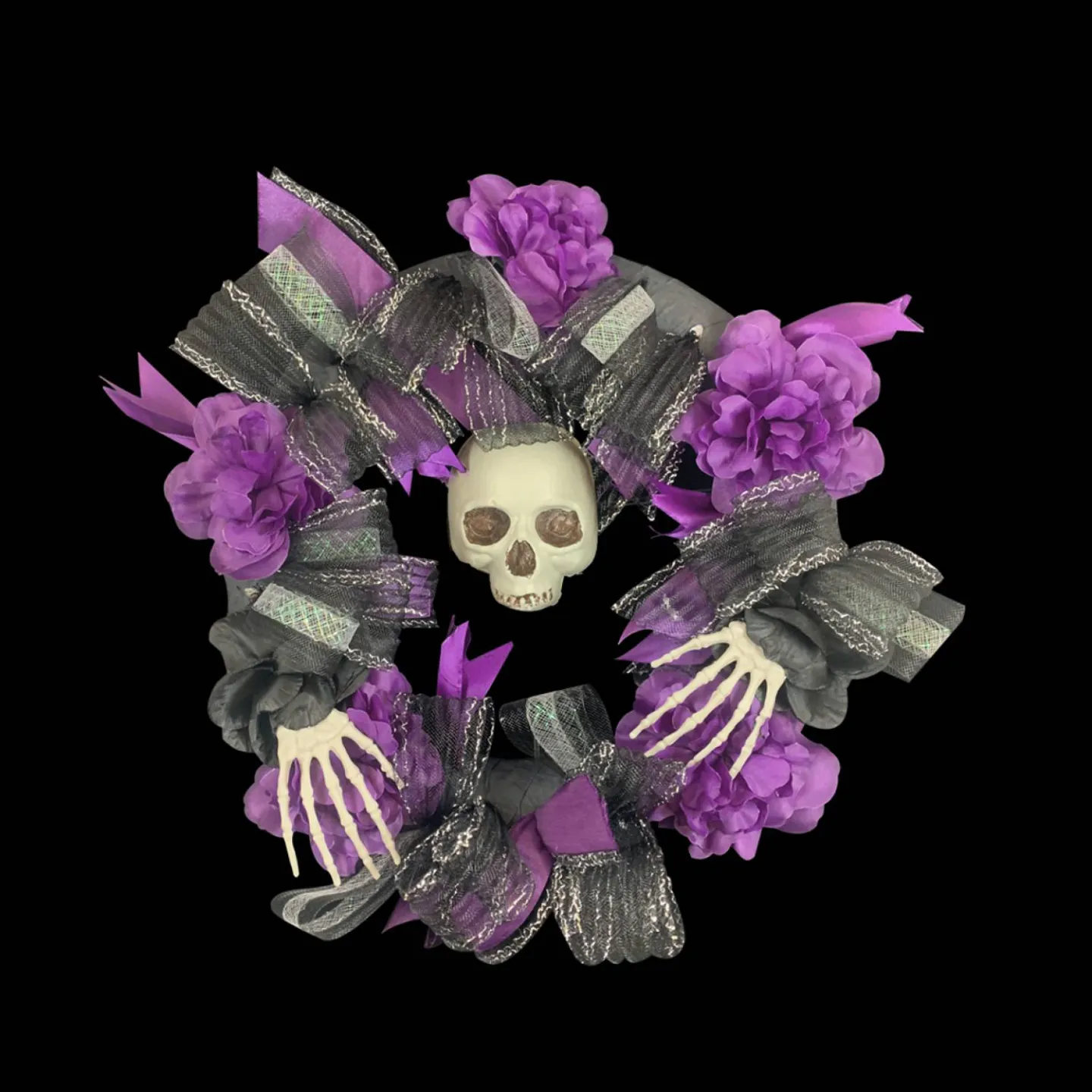 Halloween krans met skelet 45cm kopen.