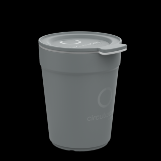 recyclebare koffiebeker circulware 30cl grijs