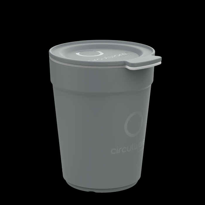recyclebare koffiebeker circulware 30cl grijs