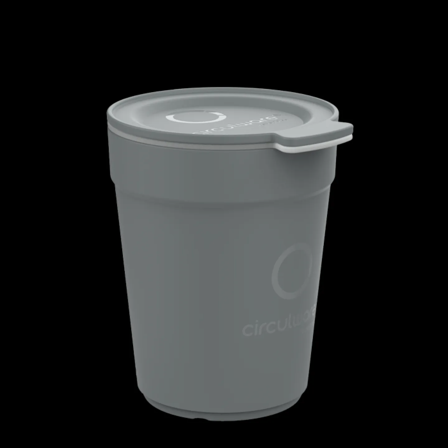 recyclebare koffiebeker circulware 30cl grijs.