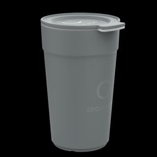 recyclebare koffiebeker circulware 40cl grijs