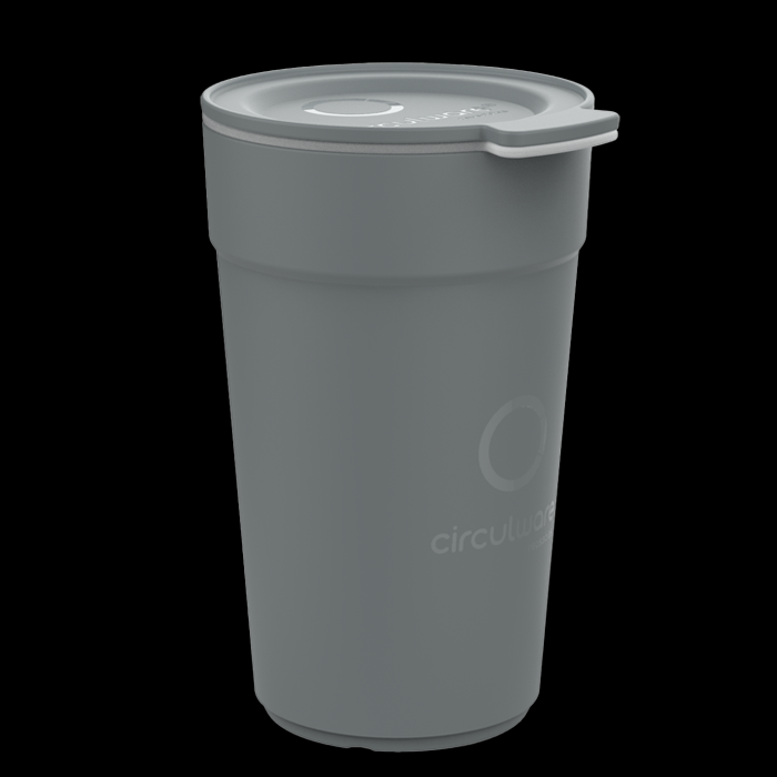 recyclebare koffiebeker circulware 40cl grijs