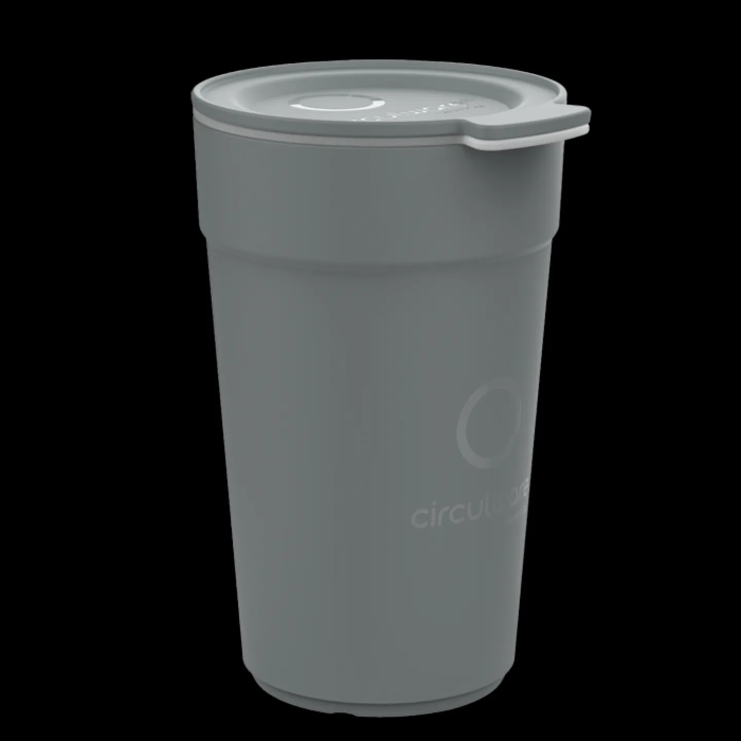 recyclebare koffiebeker circulware 40cl grijs.