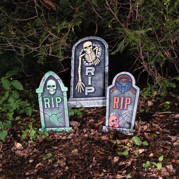 Halloween decoratie RIP grafsteen 41cm rood