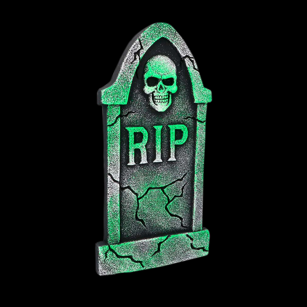 Halloween decoratie RIP grafsteen groen 41cm