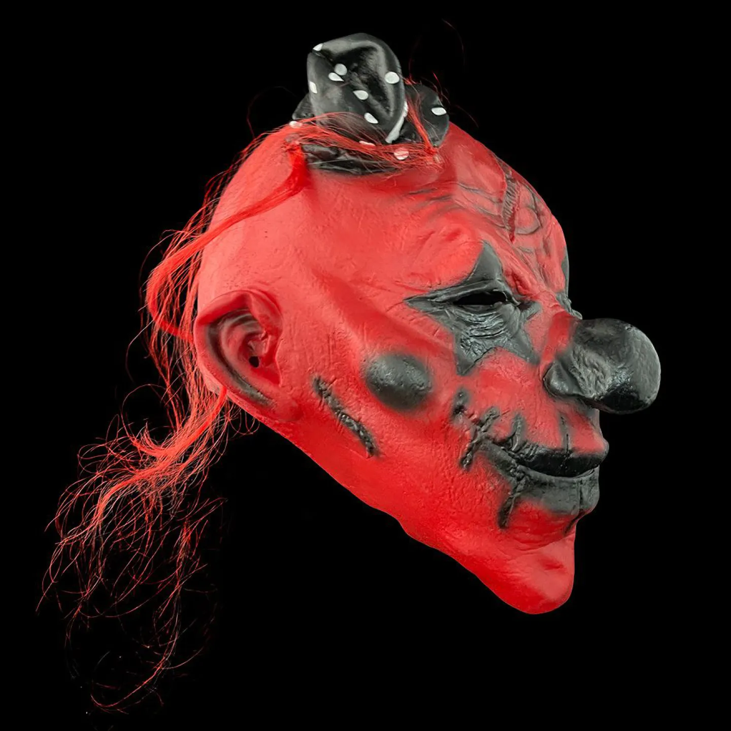 Halloween masker horror clown rood/zwart.
