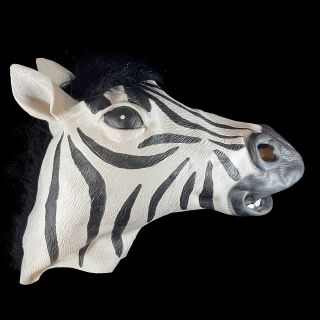 Goedkope halloween masker zebra latex