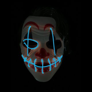Halloween masker - The joker - LED lichtblauw