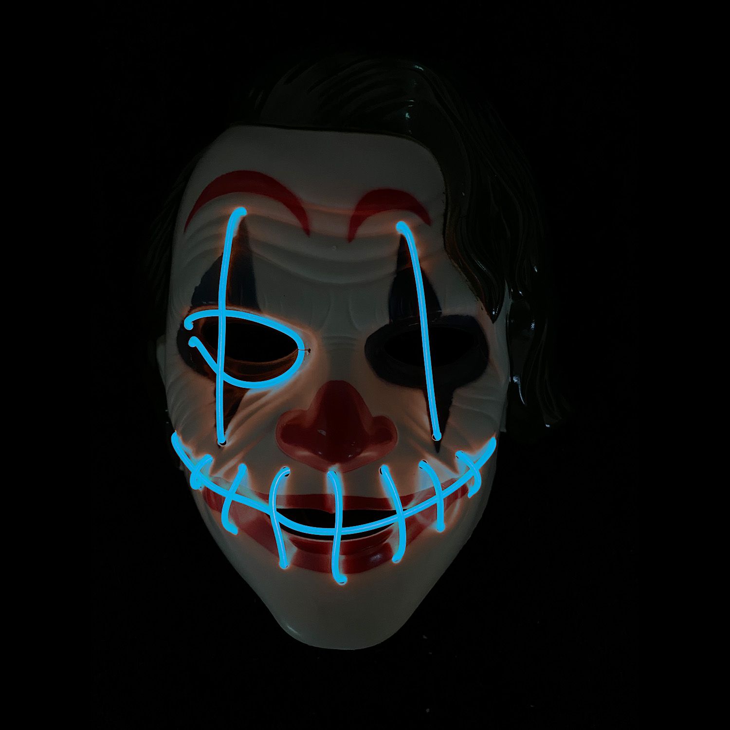 Halloween masker - The joker - LED lichtblauw