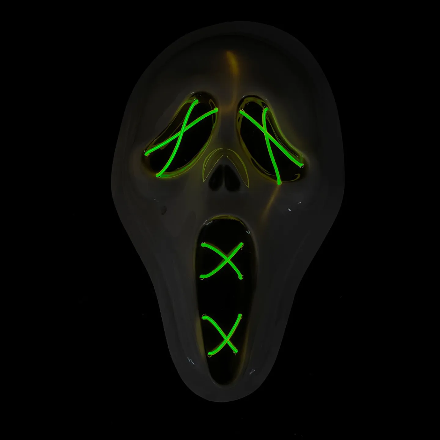 Halloween masker - Scream - LED groen.