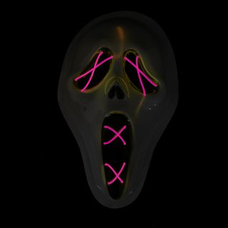 Halloween masker - Scream - LED roze