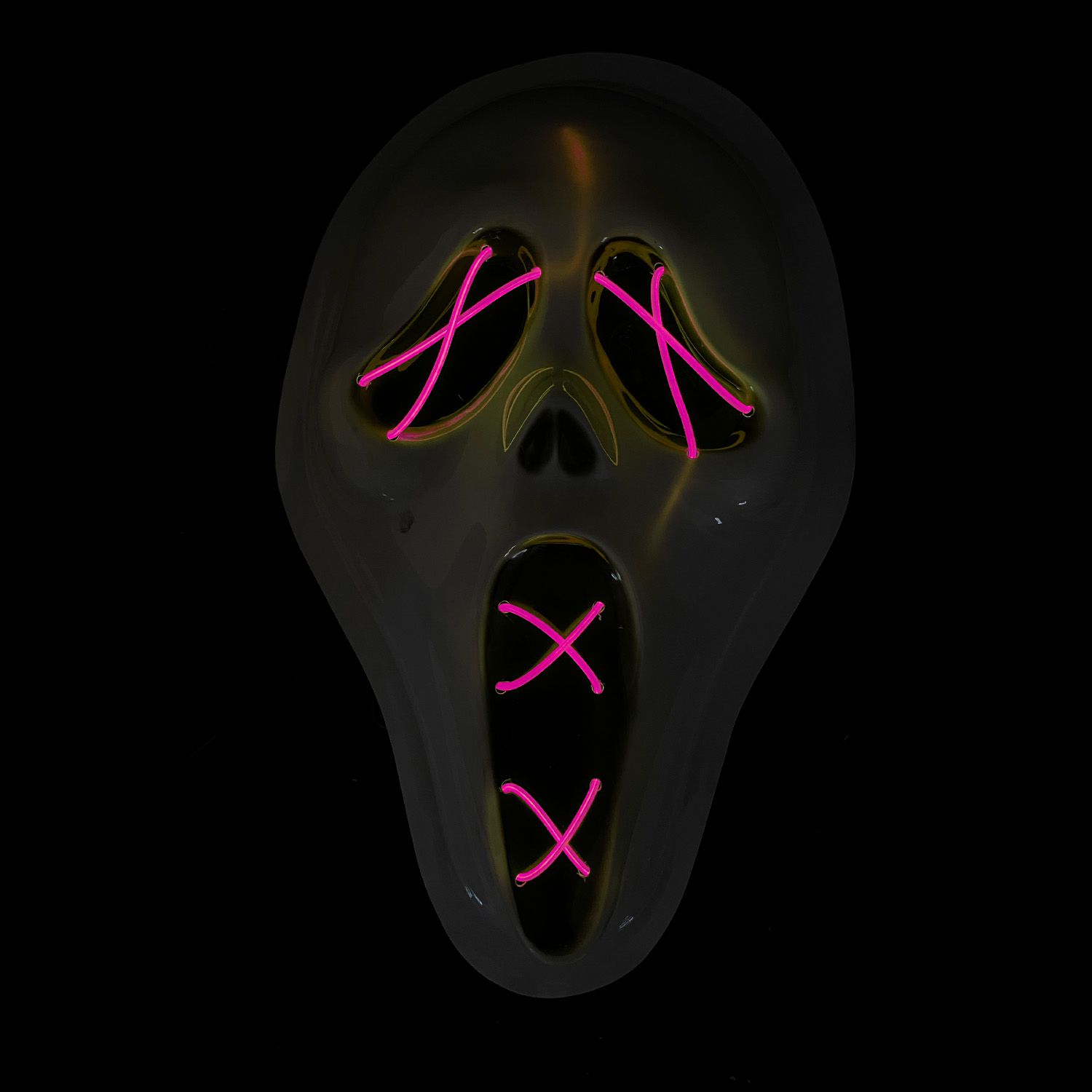 Halloween masker - Scream - LED roze