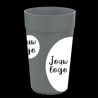 Koffiebekers bedrukken IML 40cl donkergrijs
