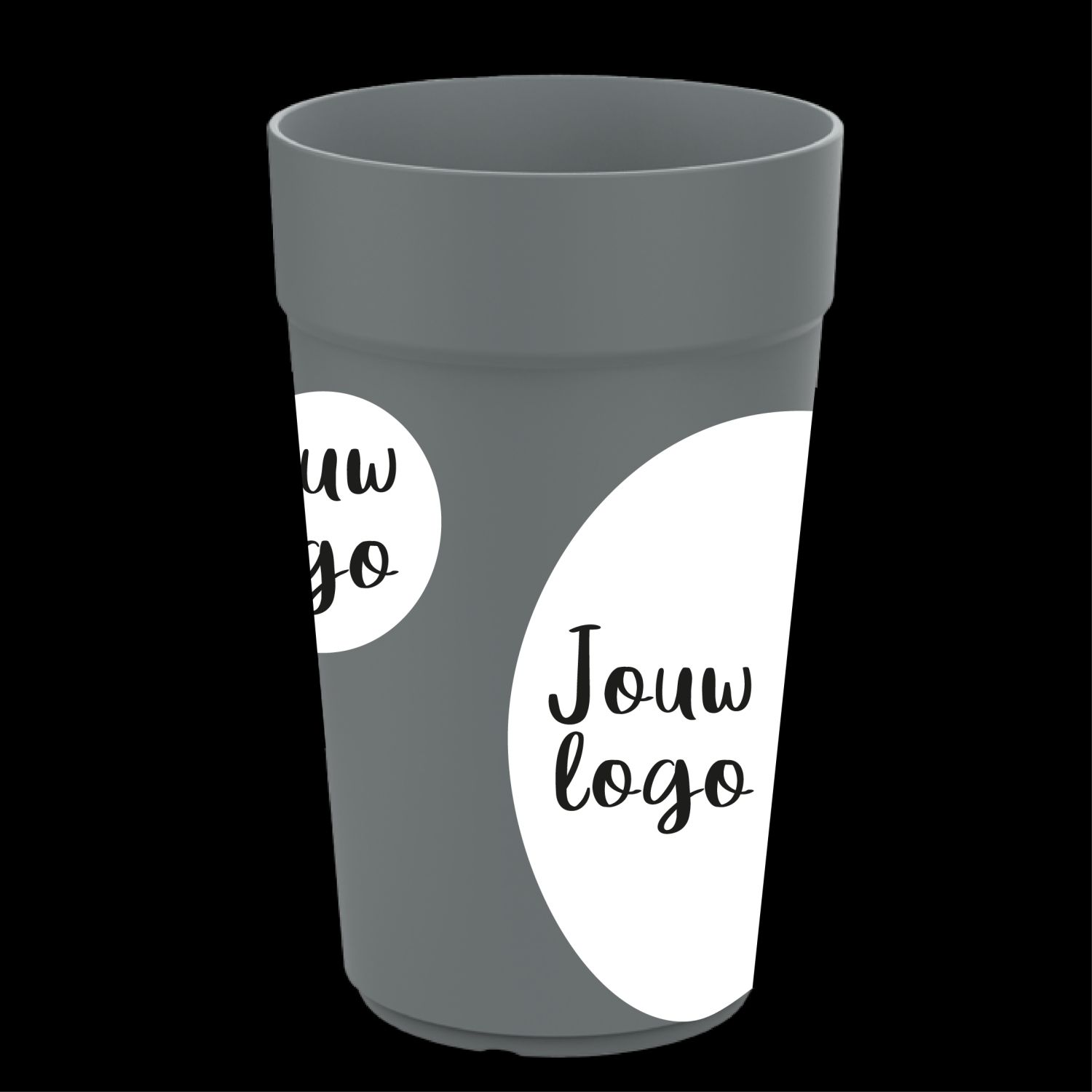 Koffiebekers bedrukken IML 40cl donkergrijs