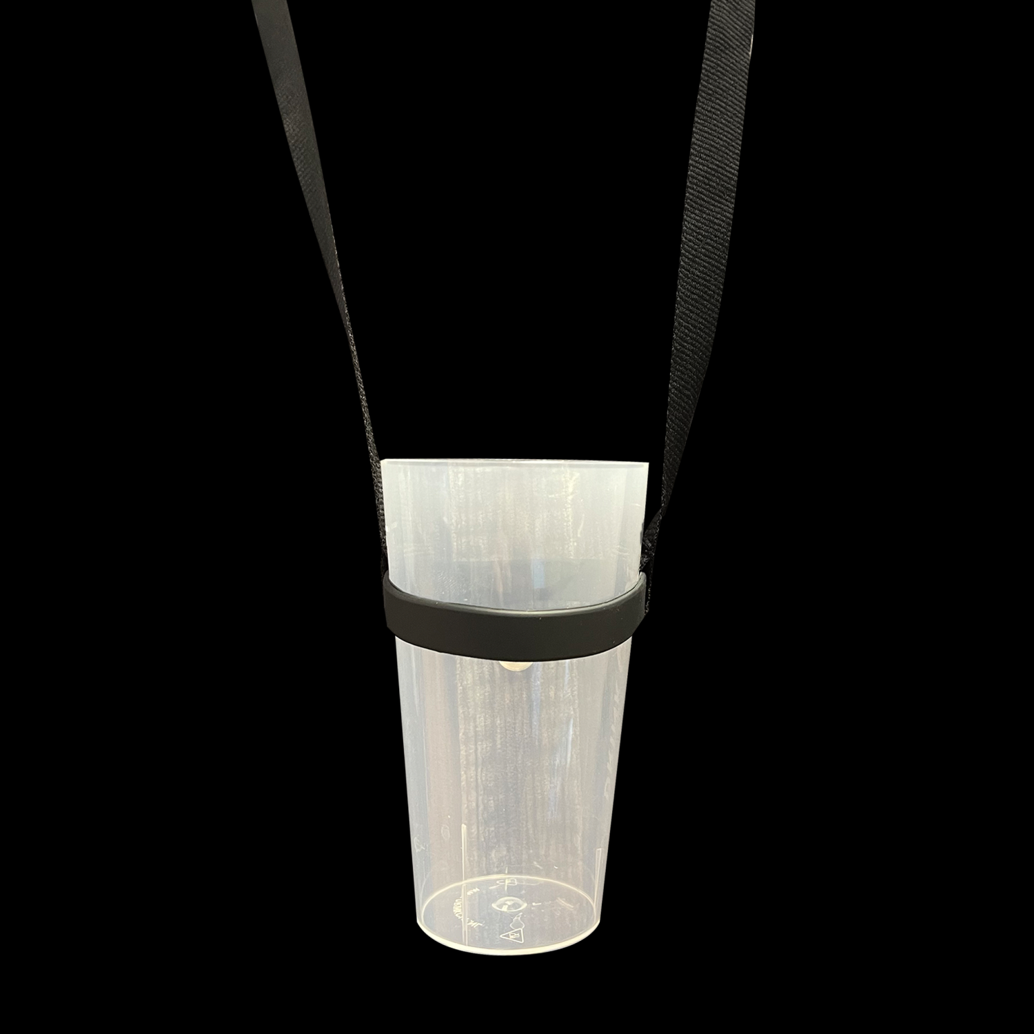Keycord met bekerhouder zwart