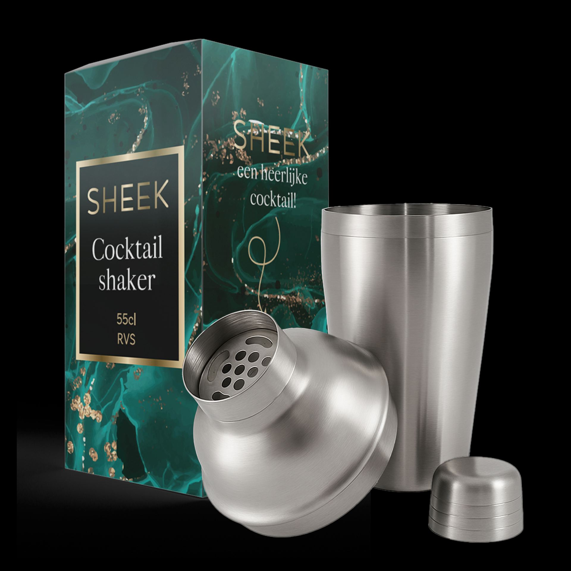 RVS cocktailshaker 55cl zilver