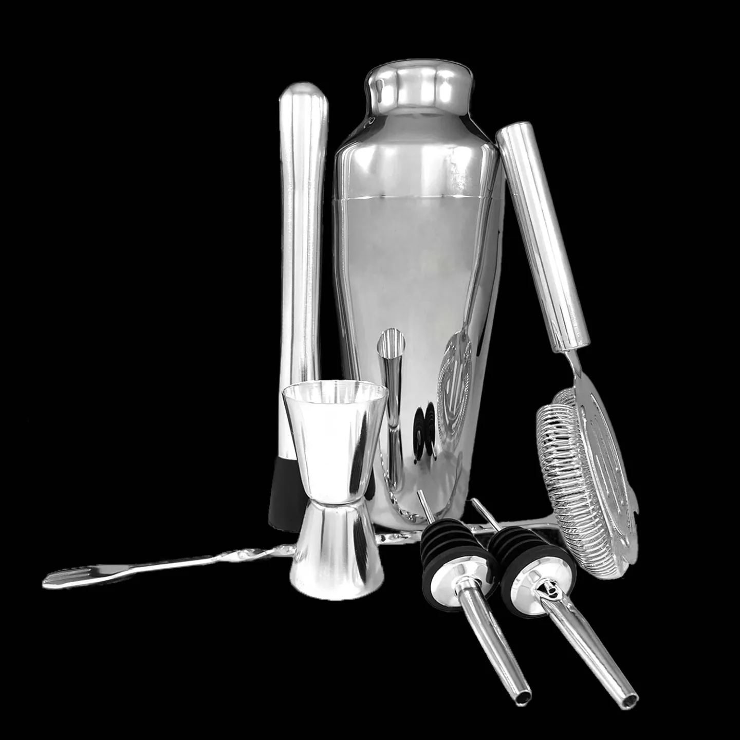 RVS cocktailshaker - 70cl - 7 delig - Zilver.