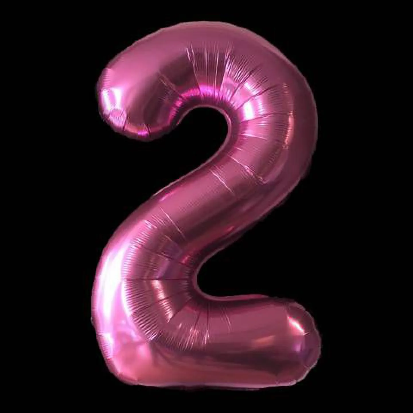 Cijfer ballon roze 97cm cijfer twee.