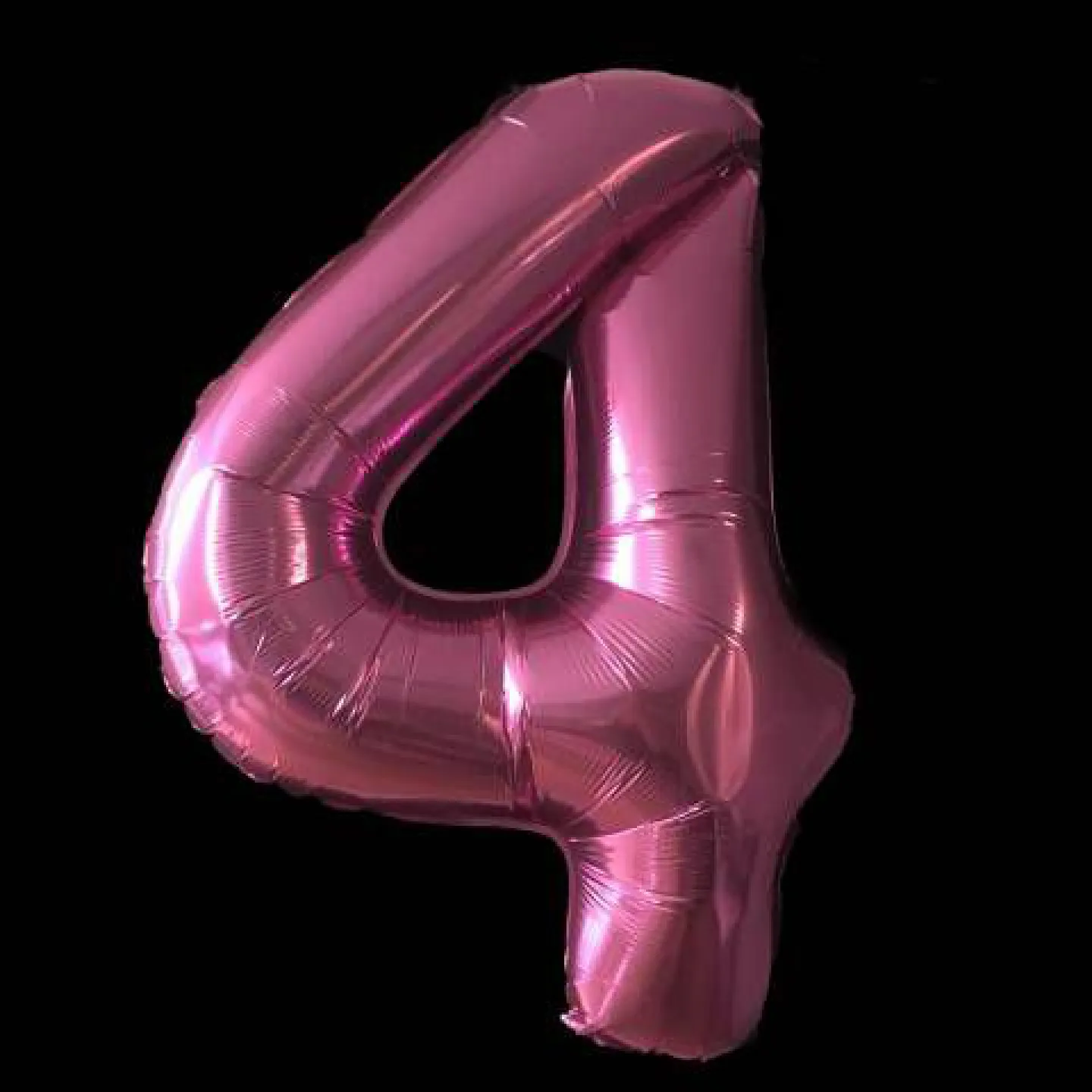 Cijfer ballon roze 97cm cijfer vier.