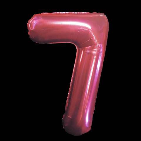 Cijfer ballon roze 97cm cijfer zeven