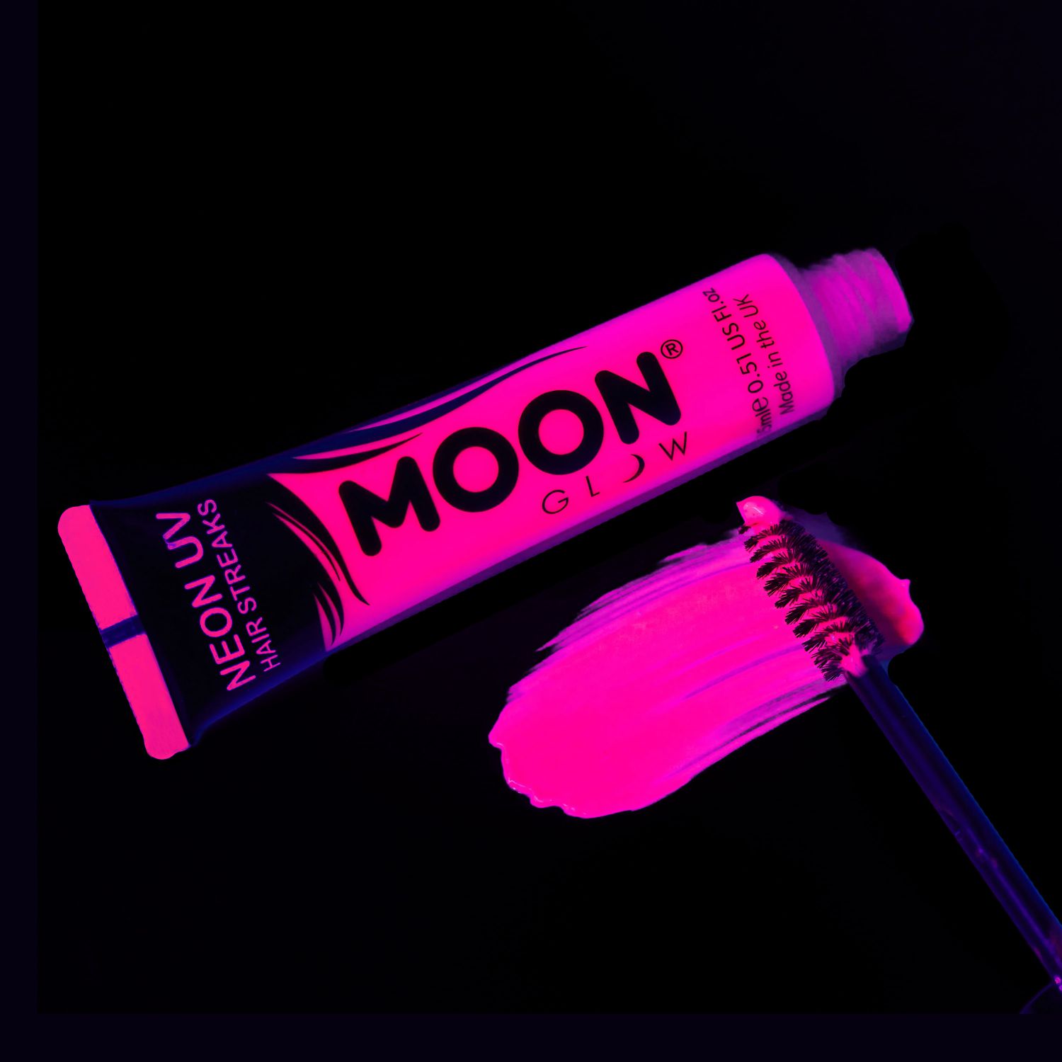 UV roze lichtgevende haarmascara