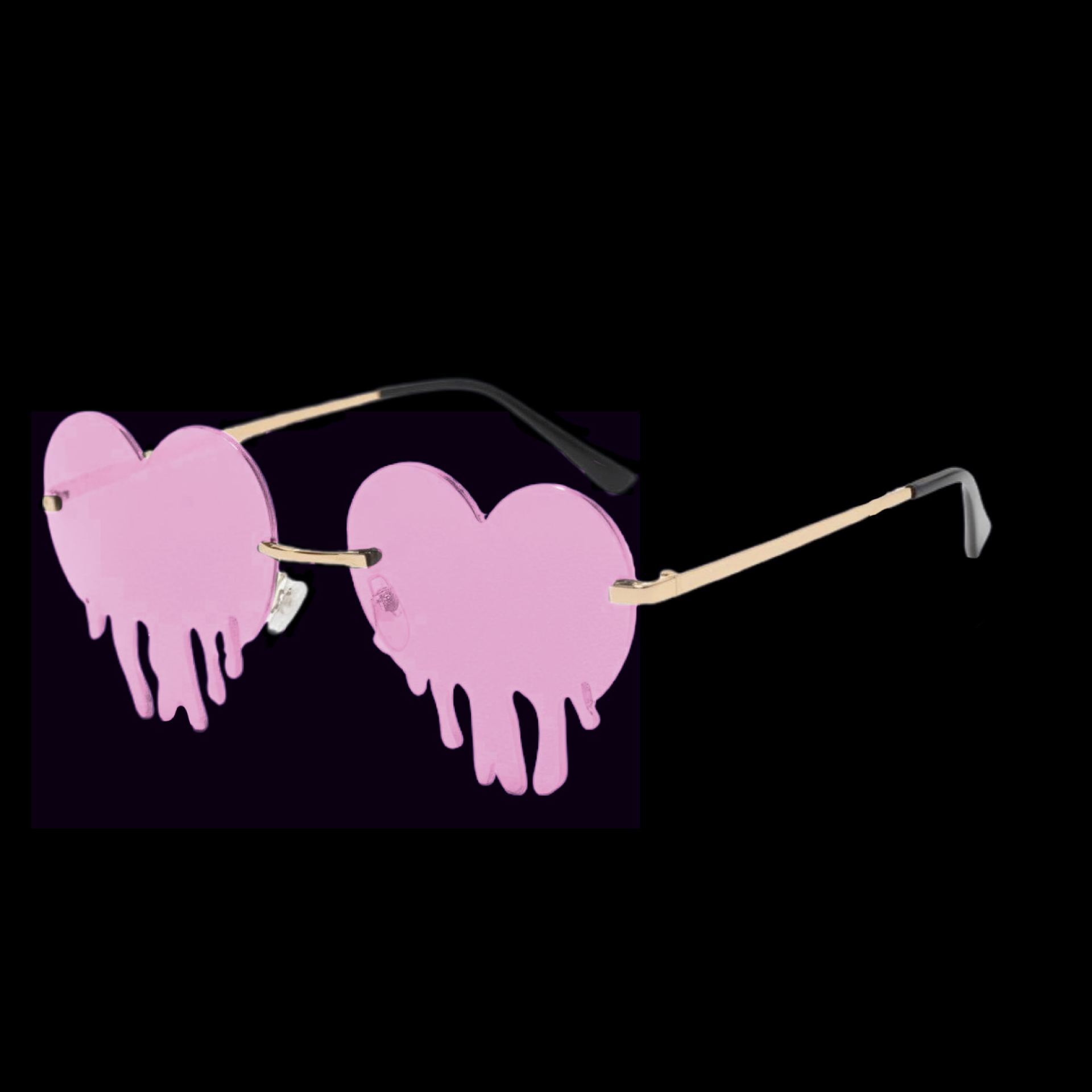 Rave bril gesmolten hartje roze
