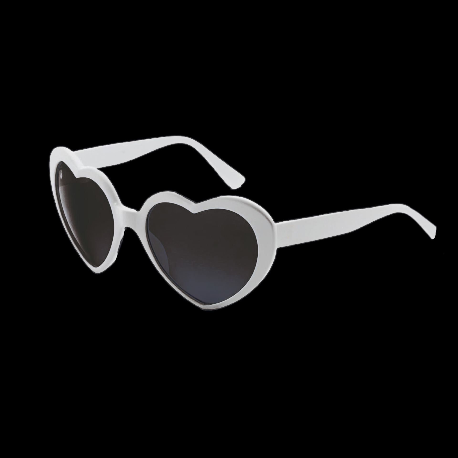 Festival bril hartjes zonnebril 3D effect wit