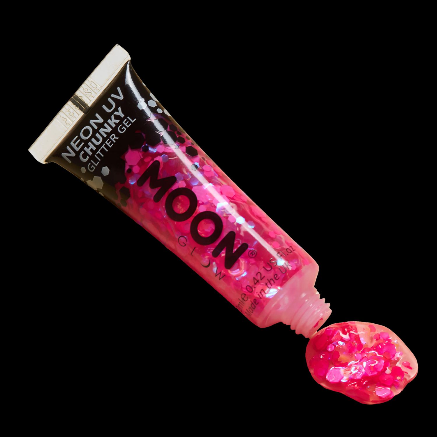 UV Glitter face & body gel 10ml UV candy pink
