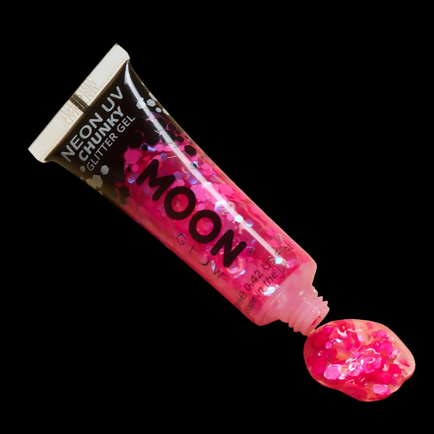 UV Glitter face & body gel 10ml UV candy pink.
