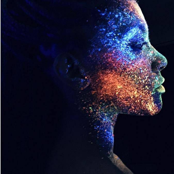 UV Glitter face & body gel 10ml blauw