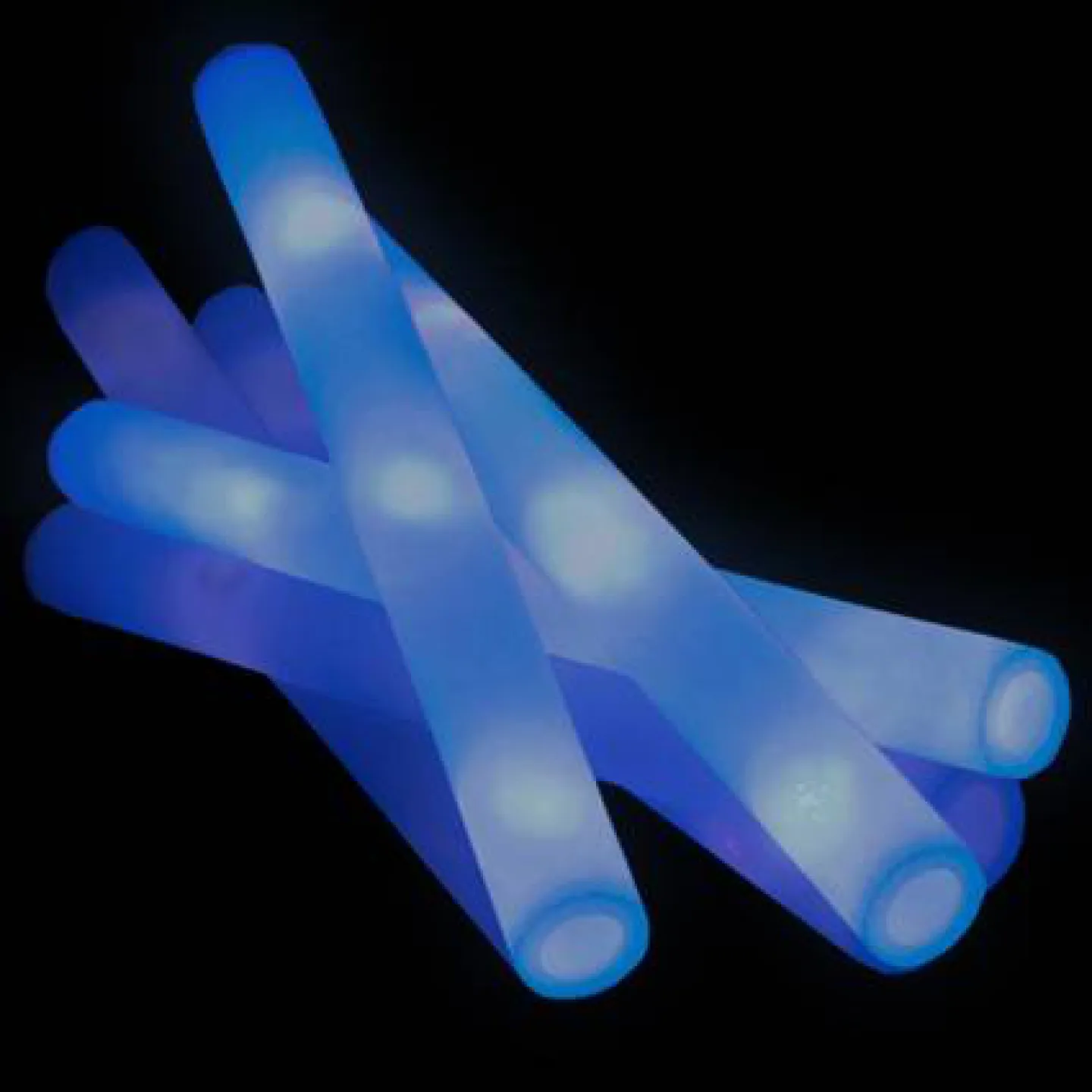 Foam sticks blauw, LED foam sticks licht.