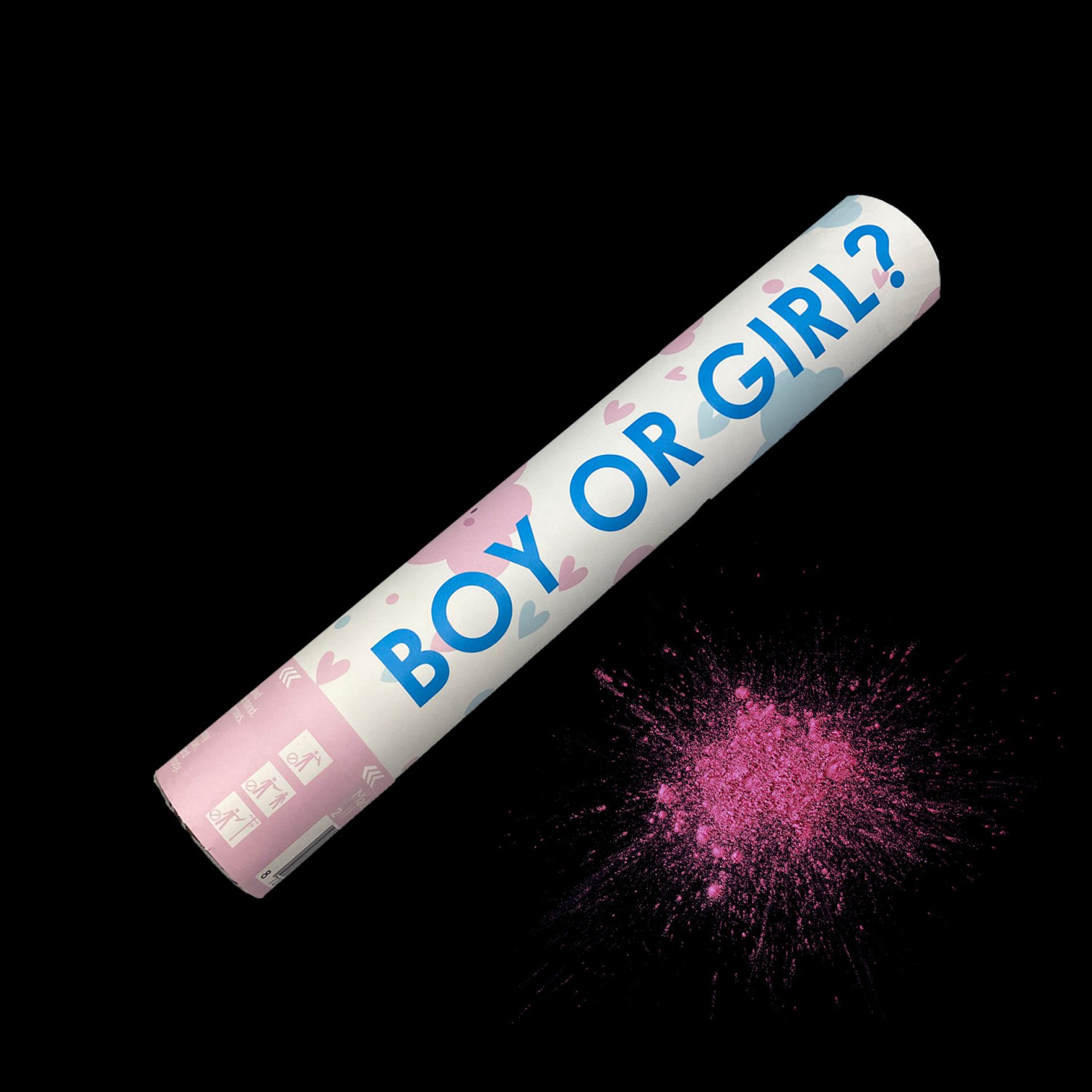 Fjesta poeder kanon 30cm Gender reveal Roze