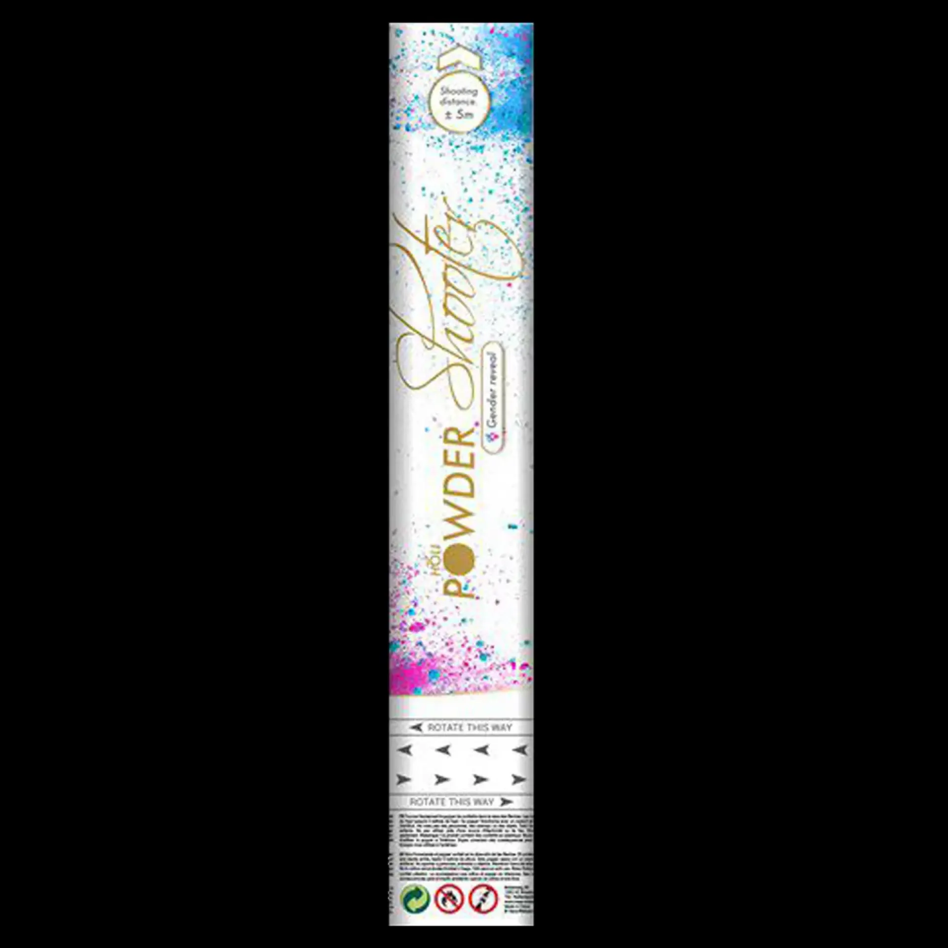 poeder kanon gender reveal 30cm roze.