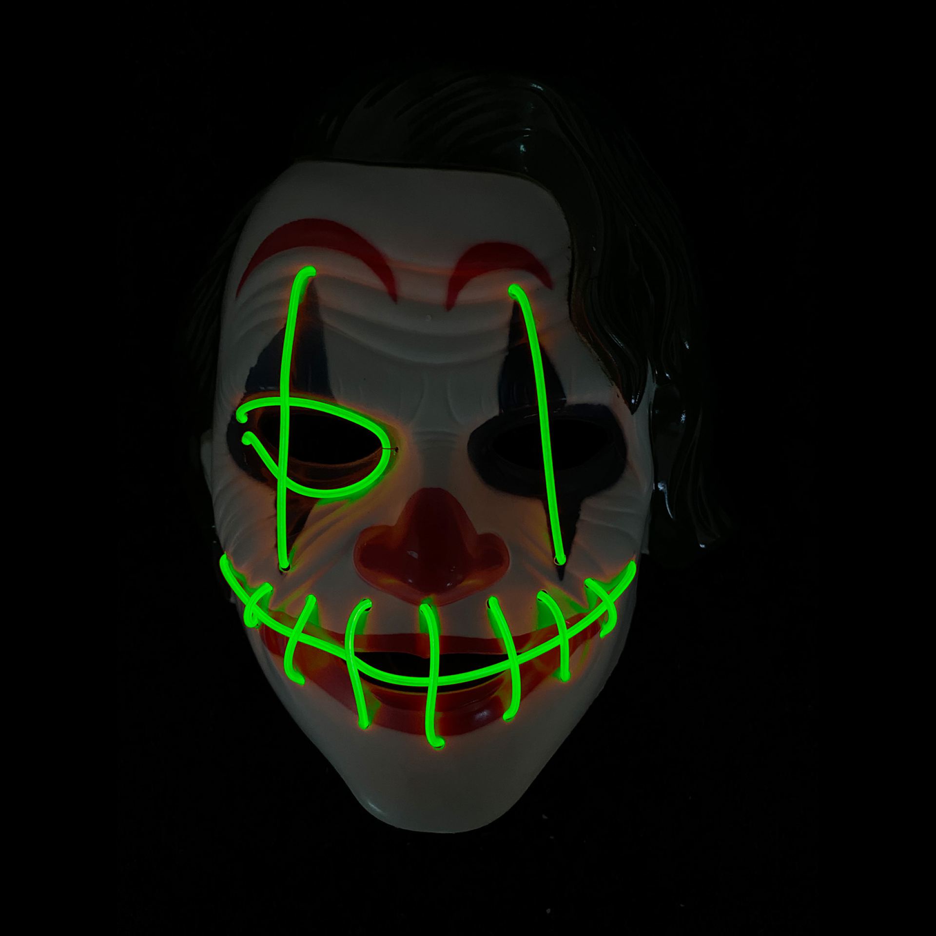 Halloween masker the joker LED groen