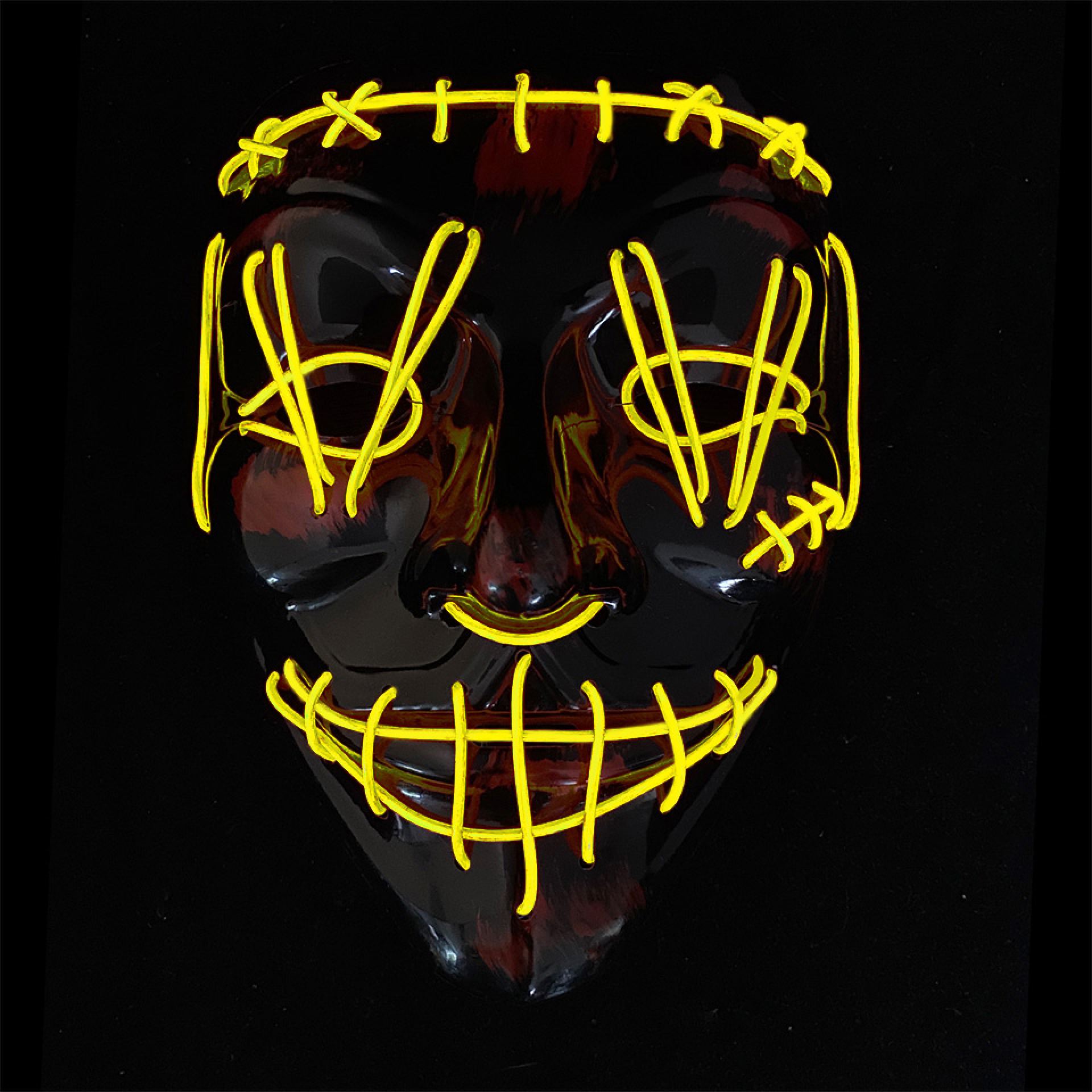 Halloween masker the purge led geel