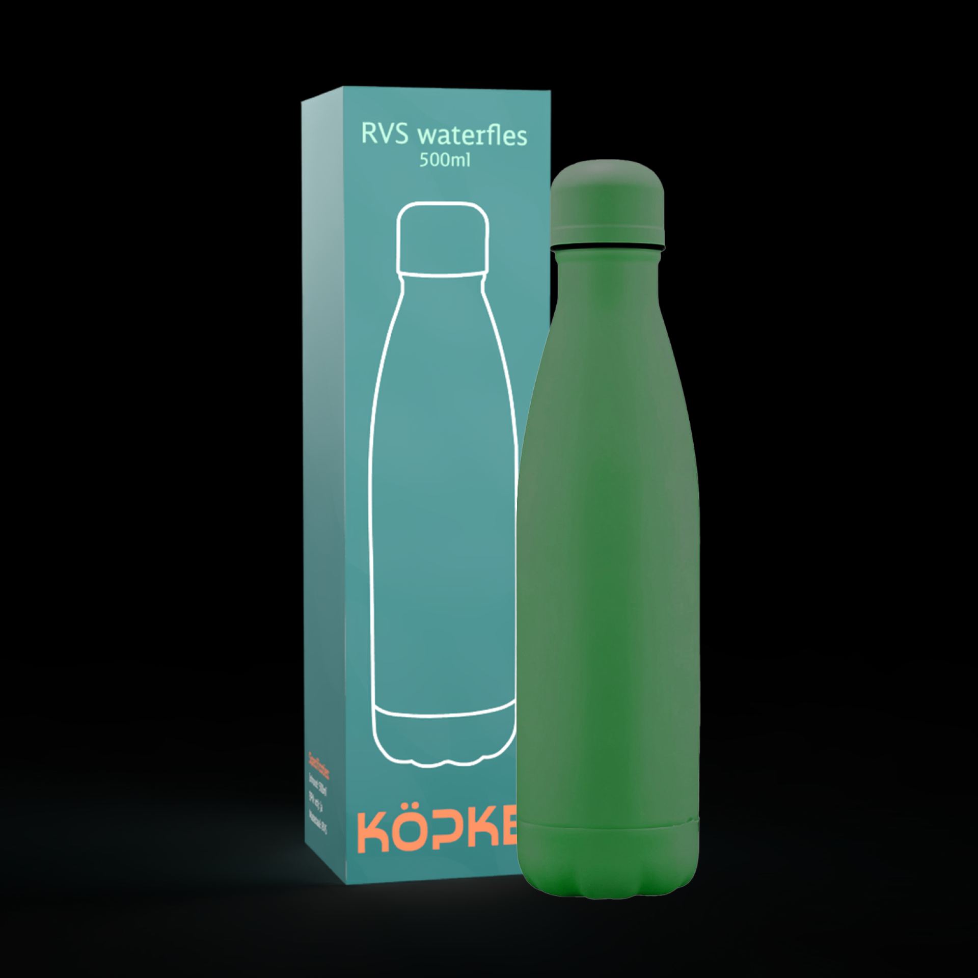 RVS drinkfles 50cl donkergroen doos