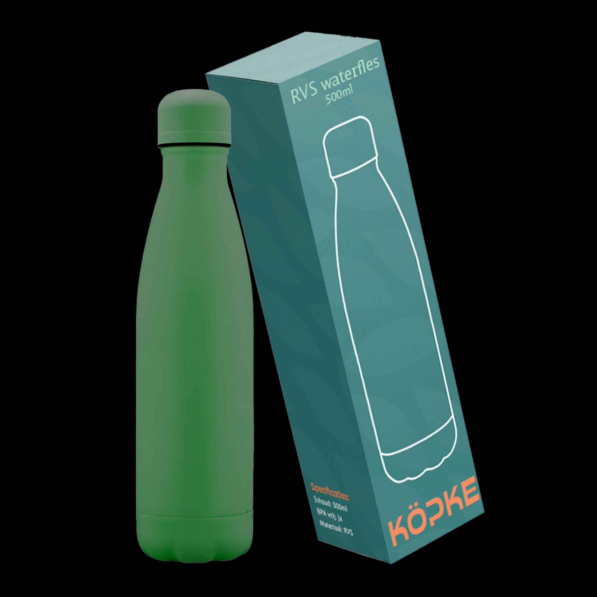 RVS waterfels 50cl donkergroen bestellen