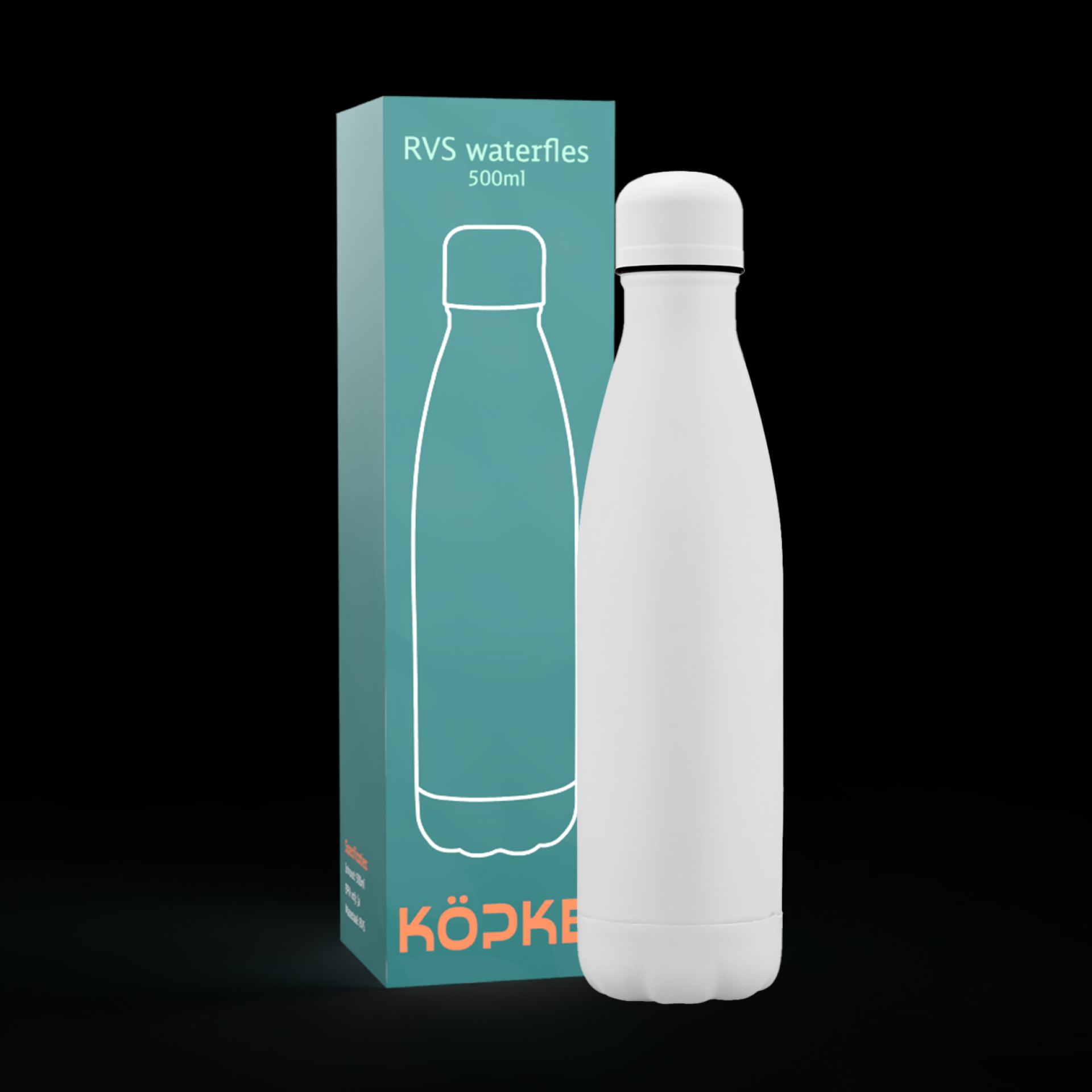 RVS drinkfles 50cl wit doos