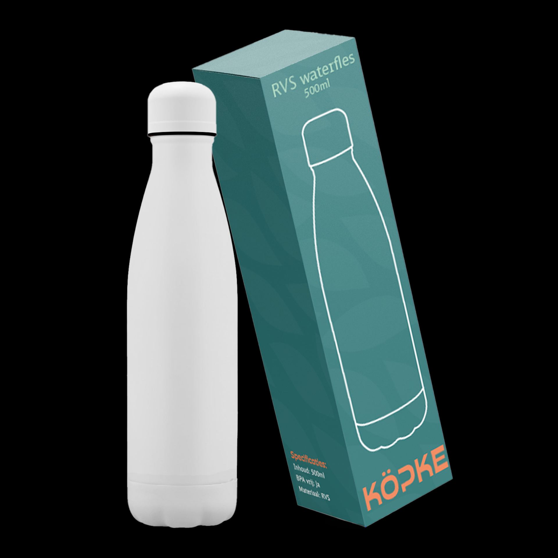 RVS waterfles 50cl wit bestellen
