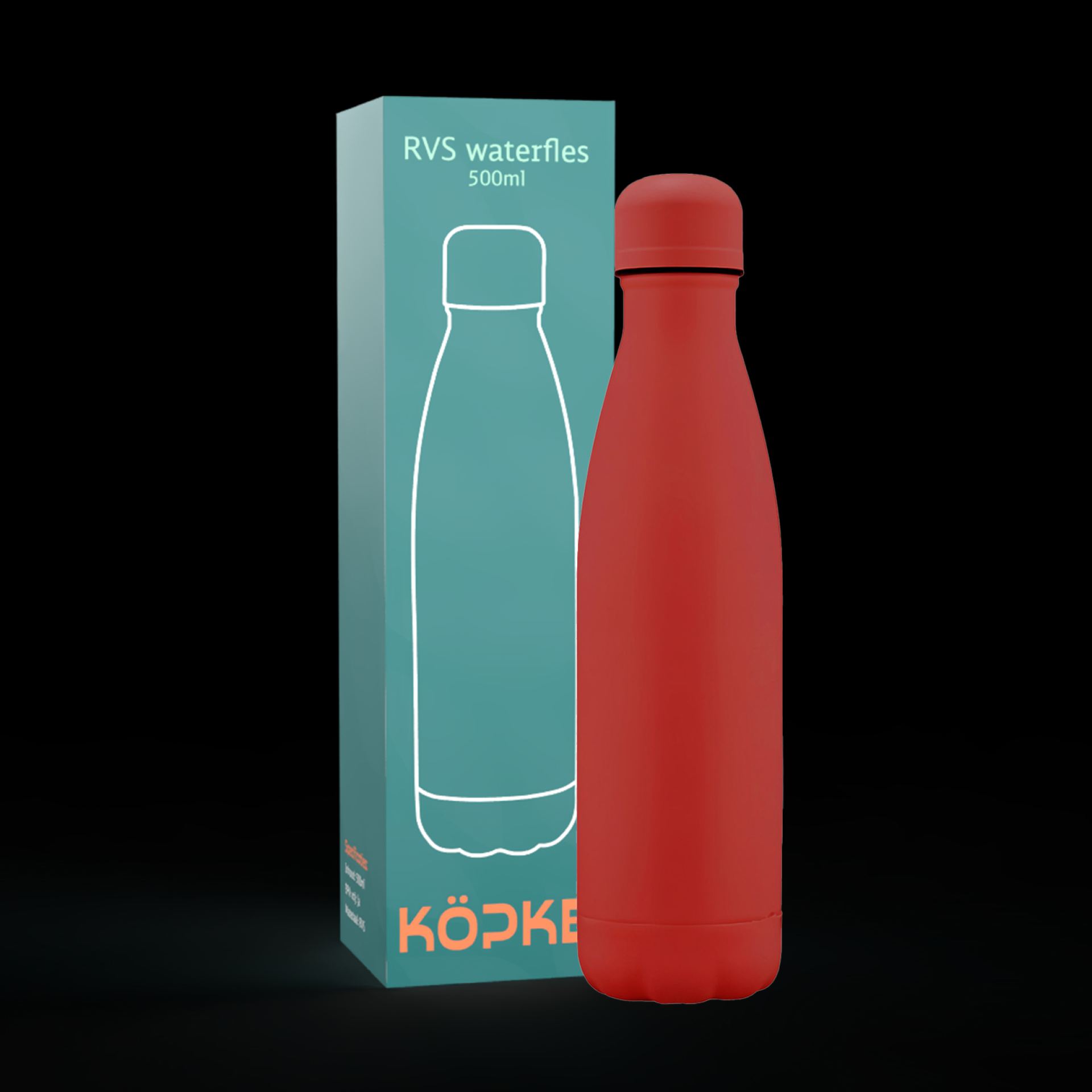 RVS drinkfles 50cl rood doos