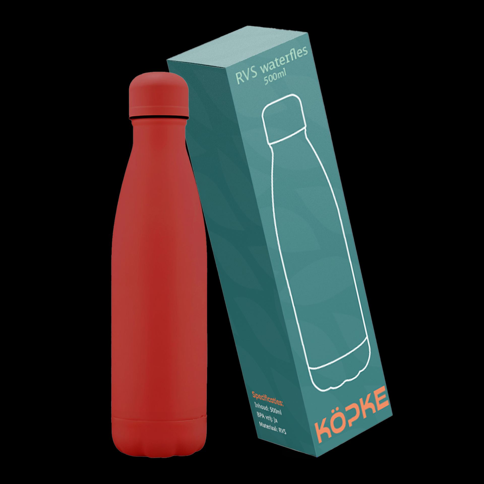RVS waterfles 50cl rood bestellen