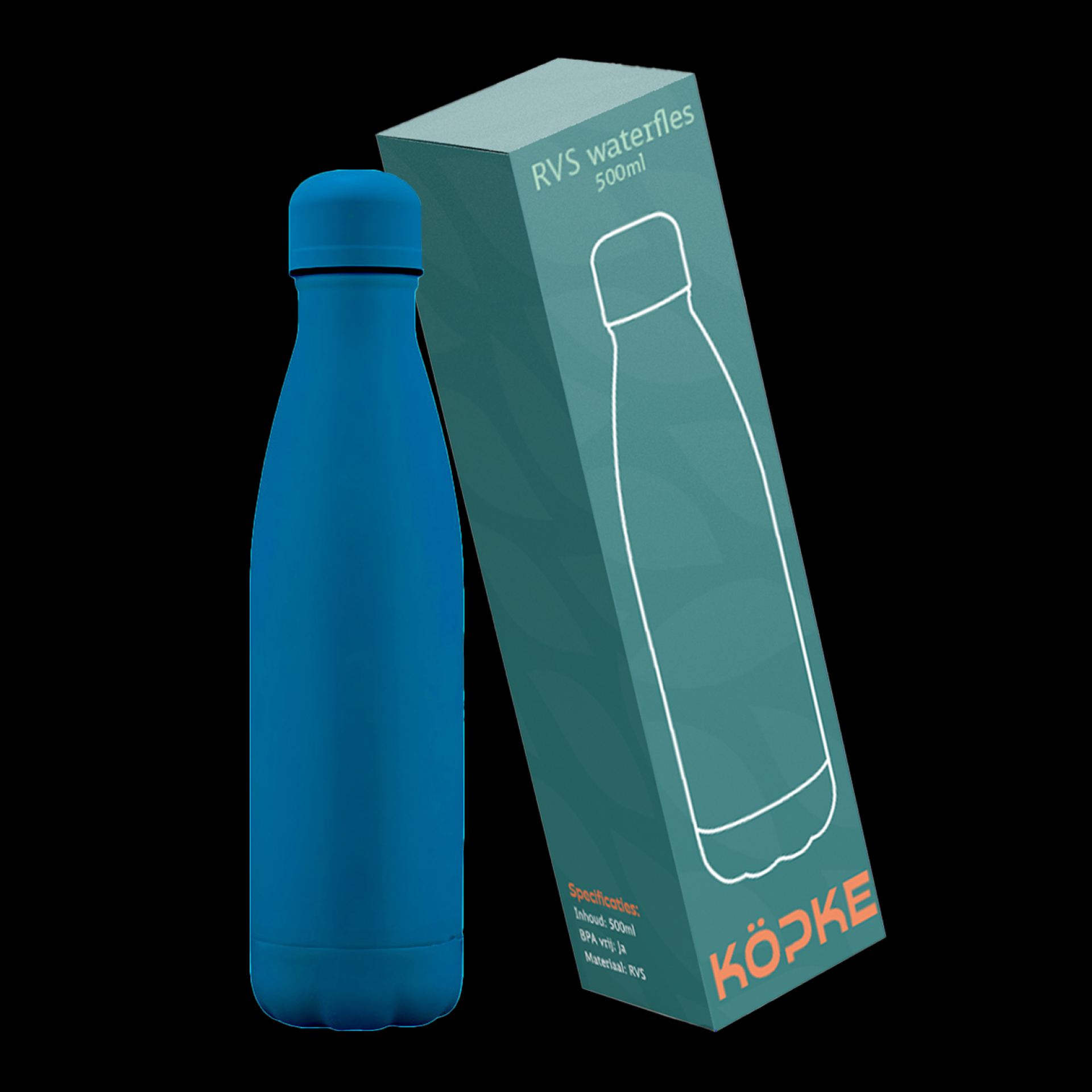 RVS waterfles 50cl blauw bestellen