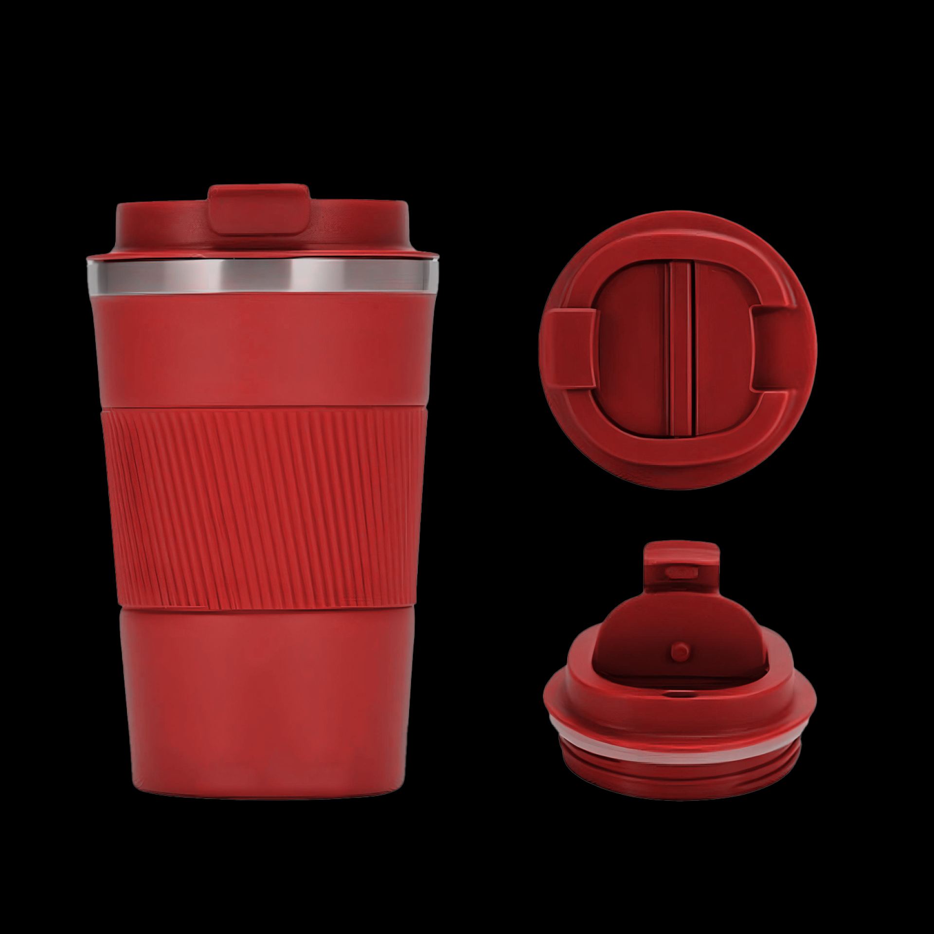 RVS koffiebeker to go 38cl rood bestellen