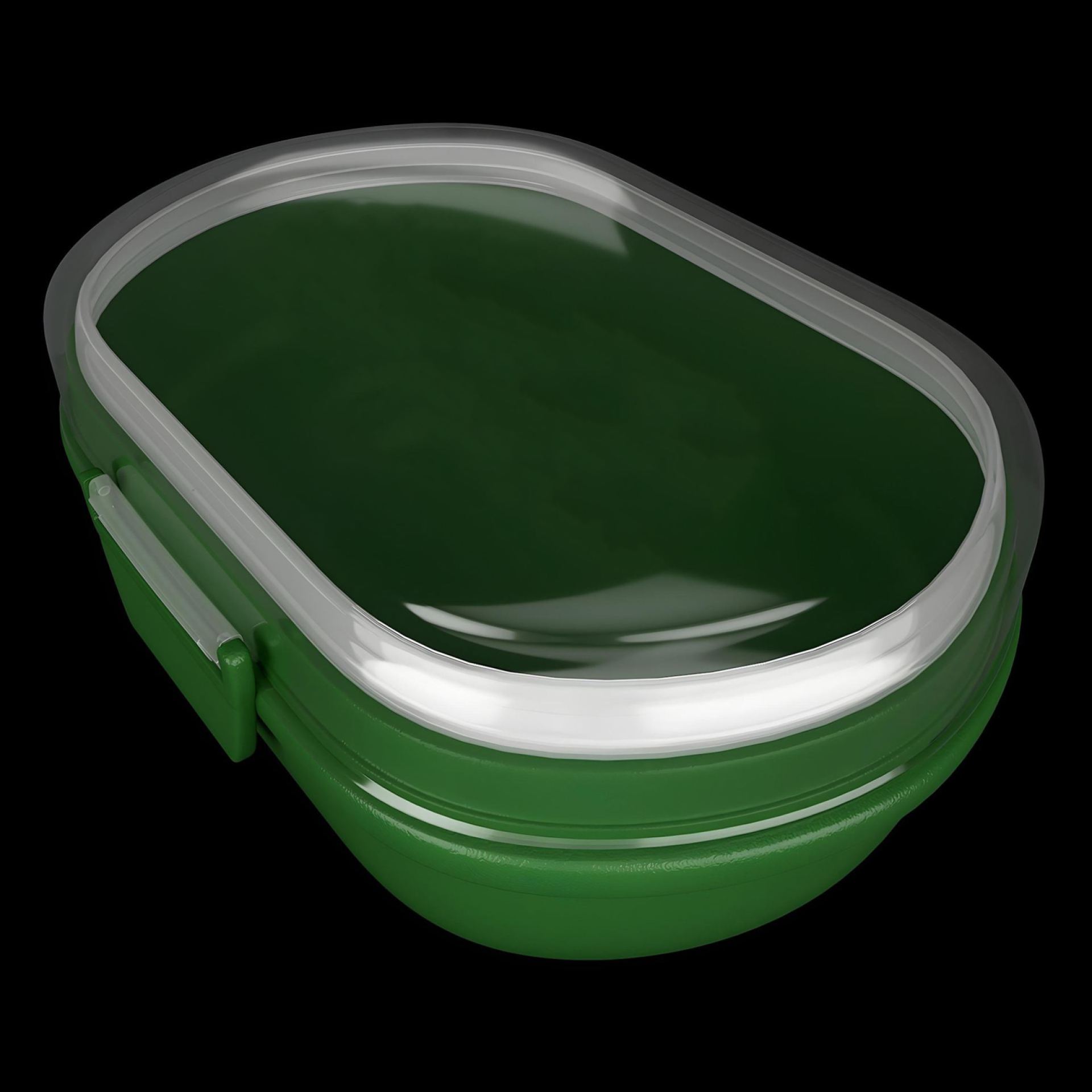 Broodtrommel lunchbox ovaal donkergroen