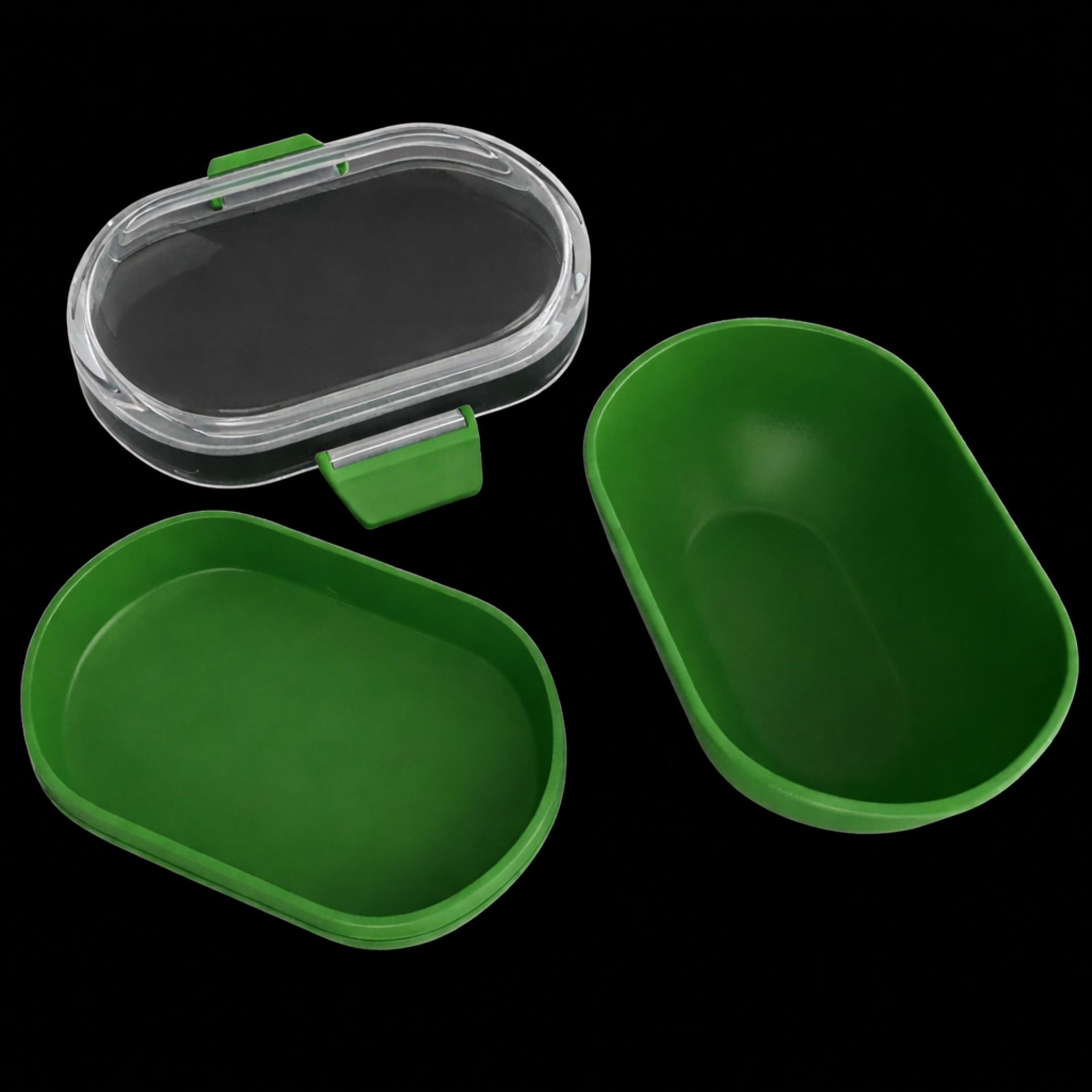 Broodtrommel lunchbox donkergroen ovaal